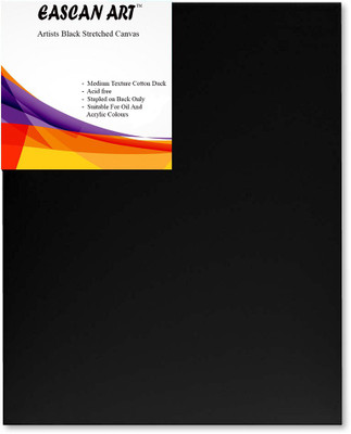 

EASCAN ART 12" X 12" Cotton Medium Grain Pre Stretched Canvas (Set of 1)(Black)