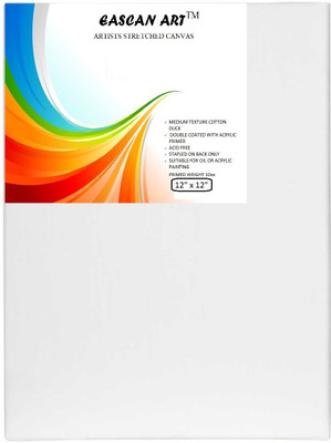 

EASCAN ART 10" x 18" Cotton Medium Grain Pre Stretched Canvas (Set of 1)(White)