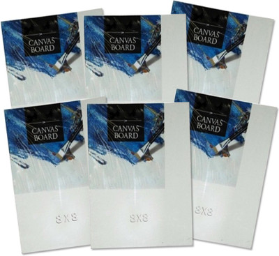 

Toygully Painting Cotton Mediun Grain Canvas Board (Set of 6)(White)