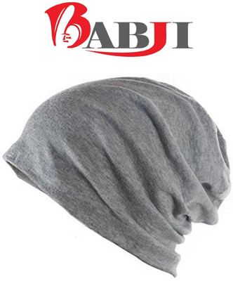 Babji Grey Beanie Skull Slouchy Cotton Cap
