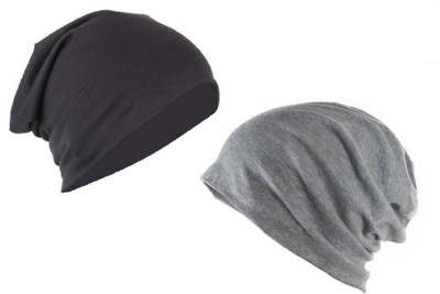 ALAMOS Solid Beanie Cap(Pack of 2)