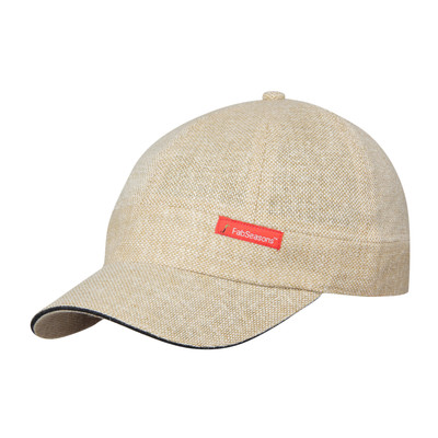 

FabSeasons Self Design Short Peak Cap Cap, Beige