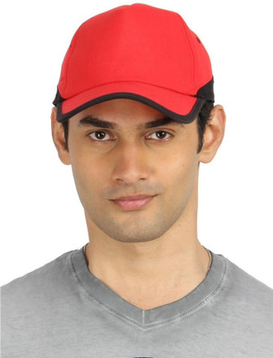 Campus Sutra Solid Baseball Cap Cap, Red;black