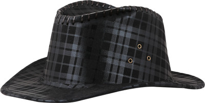 

FabSeasons Checkered Cowboy Hat Cap, Black