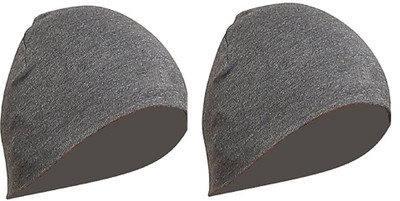 

Huntsman Era Solid helmet Beanie Cap(Pack of 2), Grey