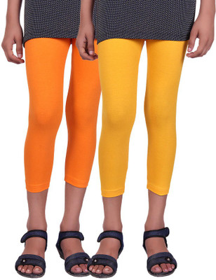 

Alisha Capri For Girls Solid(Multicolor, Orange & yellow