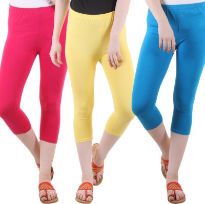 FASHA Women Light Blue, Pink, Yellow Capri