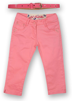Lilliput Capri For Girls Solid Cotton(Pink, Pink light