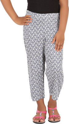 

Blue Girls Capri For Girls Floral Print Cotton(Dark Blue)