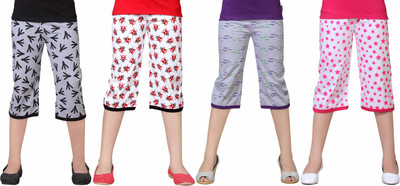 SINI MINI Capri For Girls Casual Printed Cotton Blend(Multicolor Pack of 1)
