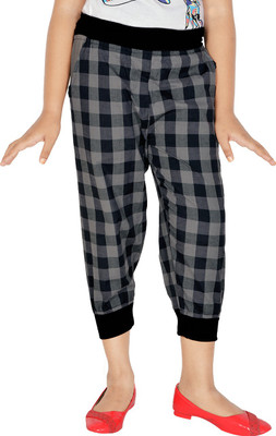 

Gkidz Capri For Girls Checkered Cotton(Black