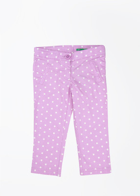 United Colors of Benetton. Capri For Girls Printed Cotton(Purple Pack of 1)