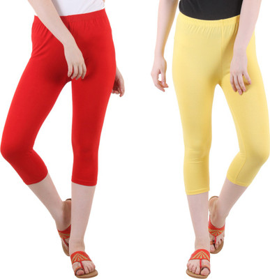 FASHA Women Red, Yellow Capri
