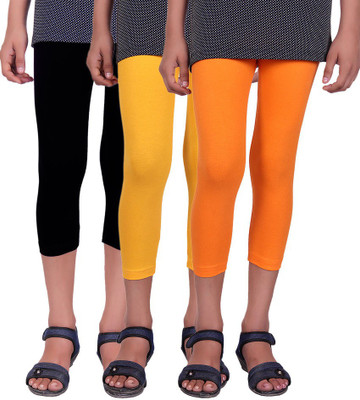 

Alisha Capri For Girls Solid(Multicolor, Orange & yellow & black
