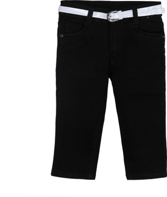

Bat Capri For Girls Solid Denim(Black
