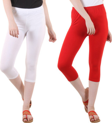 FASHA Women Red, White Capri