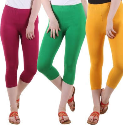 FASHA Women Green, Maroon, Yellow Capri