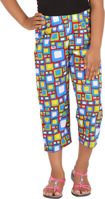 

Blue Girls Capri For Girls Geometric Print(Multicolor)