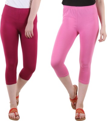 FASHA Women Maroon, Pink Capri