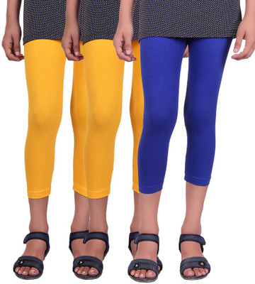 

Alisha Capri For Girls Solid(Multicolor, Royal blue & yellow & yellow