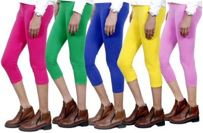 IndiWeaves Women Green, Blue, Pink, Yellow Capri