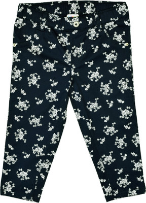 

Caca Cina Capri For Girls Floral Print Cotton(Dark Blue), Navy blue