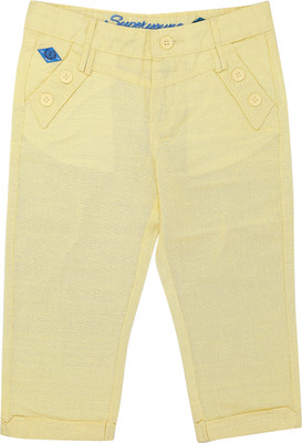 

SuperYoung Capri For Girls Solid Cotton(Yellow