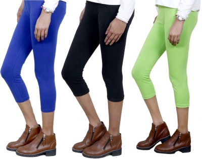 IndiWeaves Women Green, Blue, Black Capri