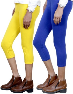 IndiWeaves Women Blue, Yellow Capri