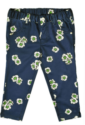 

Caca Cina Capri For Girls Floral Print Cotton(Dark Blue), Navy blue