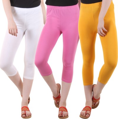 FASHA Women White, Pink, Yellow Capri