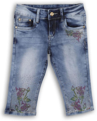 

Lilliput Capri For Girls Solid Cotton(Blue, Blue light