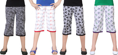 SINI MINI Capri For Girls Casual Printed Cotton Blend(Multicolor Pack of 1)