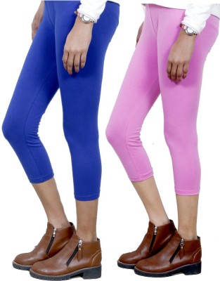 IndiWeaves Women Blue, Pink Capri