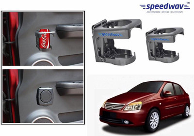 Speedwav Foldable Car Drink or Can Set Of 2 GREY-Tata Indigo CS Car Bottle Holder(Plastic)