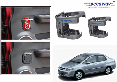 

Speedwav Foldable Car Drink or Can Set Of 2 GREY-Honda City Zx Car Bottle Holder(Plastic)