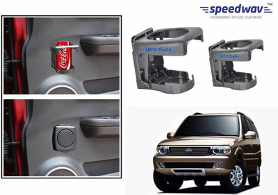 

Speedwav Foldable Car Drink Set Of 2 GREY-Tata Safari Dicor 3.0L Car Bottle Holder(Plastic)