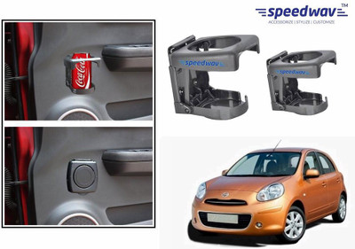 Speedwav Foldable Car Drink or Can Set Of 2 GREY-Nissan Micra Car Bottle Holder(Plastic)