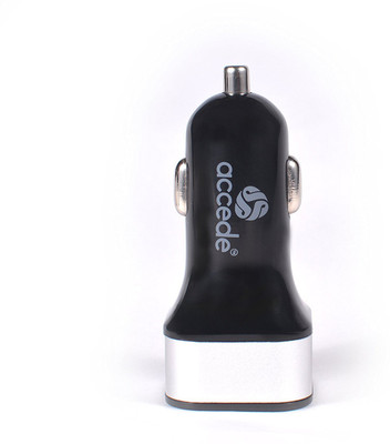 

Accede 2.1 amp Turbo Car Charger(Black), Sliverblack