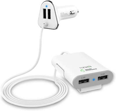 

TIZUM 4.8 amp Turbo Car Charger(White)