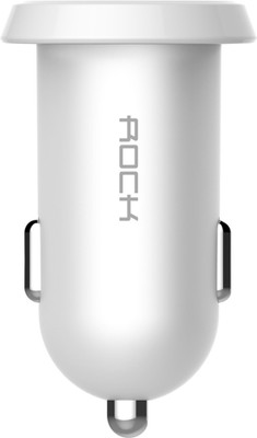

Rock 2.1 amp Turbo Car Charger(White, Gold), Gold;white