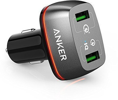

Anker 4.8 amp Turbo Car Charger(Black)