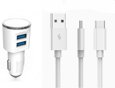 99Gems 17 W Turbo Car Charger(White, With USB Cable)