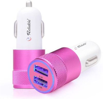 

Reliable 2.1 amp Turbo Car Charger(Black), Pink
