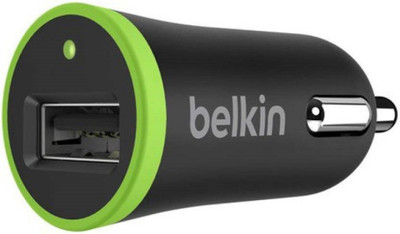 

Belkin 2.1 amp Turbo Car Charger(Black), Black & green