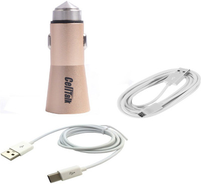 

CELLTALK 3.1 amp Turbo Car Charger(White), Golden;white