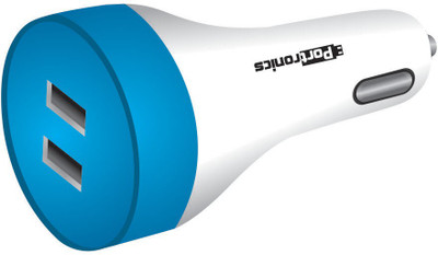 

Portronics 2.4 amp Turbo Car Charger(Blue, White)