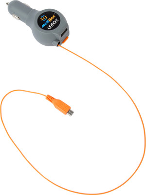 

MUTEBOX 2.5 amp Turbo Car Charger(Grey, Orange)