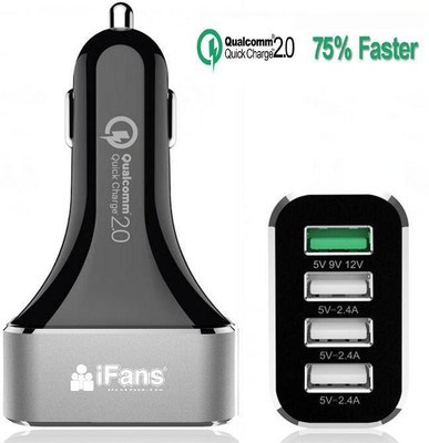 

iFans 2.4 amp Turbo Car Charger(Black, Silver)