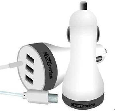 

Portronics 2.1 amp Turbo Car Charger(White)